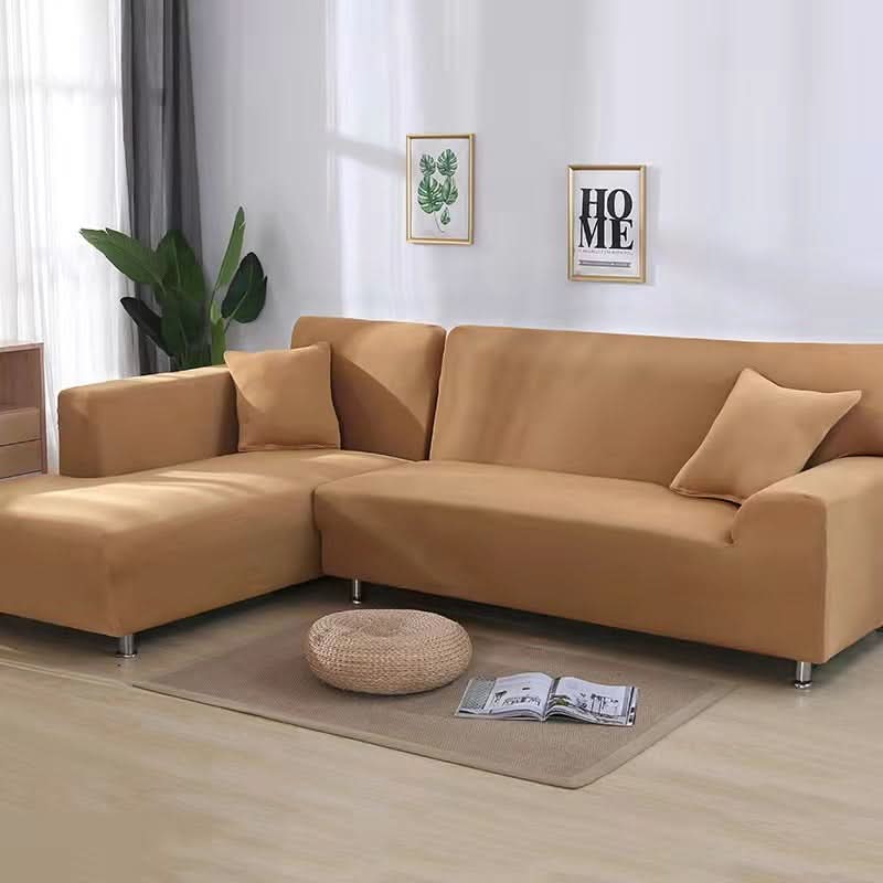 Elastic universal sofa cover for furniture protection & living room decor.