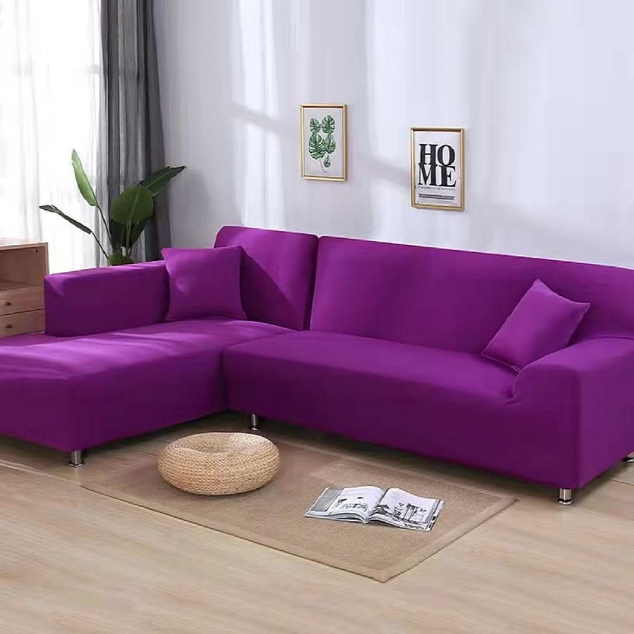 Soft, stretchable elastic sofa cover, universal fit, comfortable & protective for any couch.