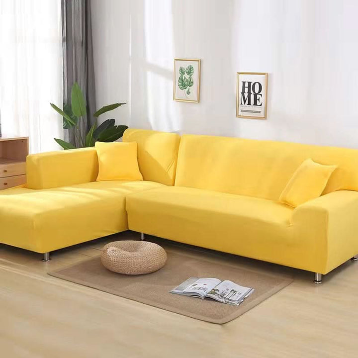 Easy-to-install elastic sofa protector for quick furniture transformation & updated look.