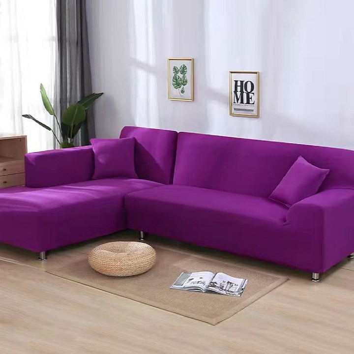 High-quality elastic sofa slipcover, universal fit, ideal for protecting living room furniture.