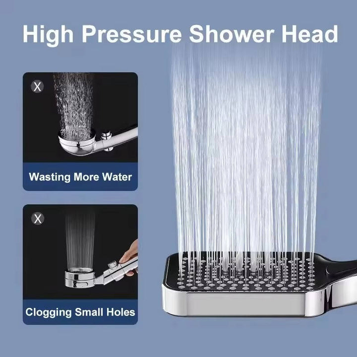 Filtered high-pressure shower head, 3 spray modes, multi-stage water filter for a refreshing spa shower.