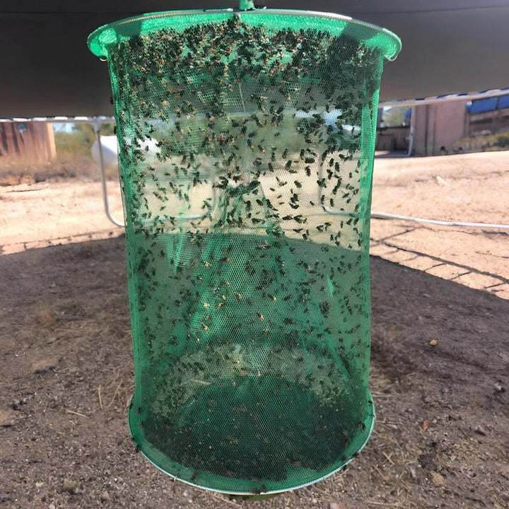 Eco-friendly outdoor fly trap, non-toxic insect catcher for home & farm. Sustainable pest control solution.