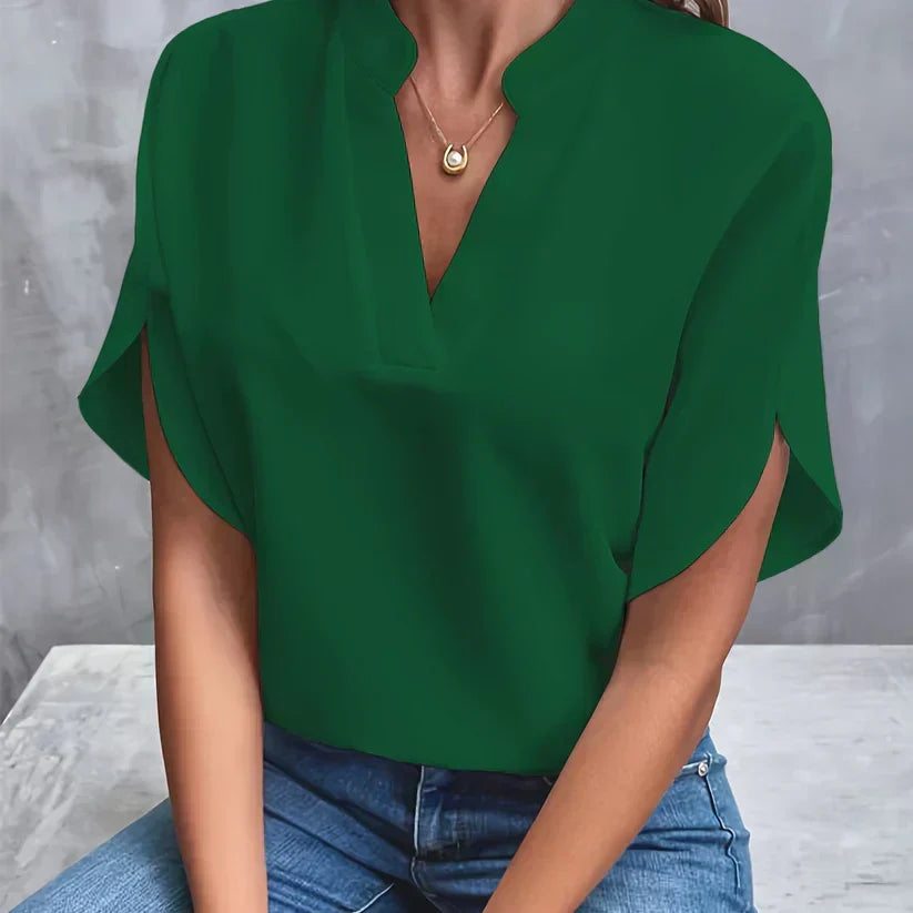 Fashionable women's blouse, lightweight & elegant. Versatile long sleeve top, great for office or casual wear.