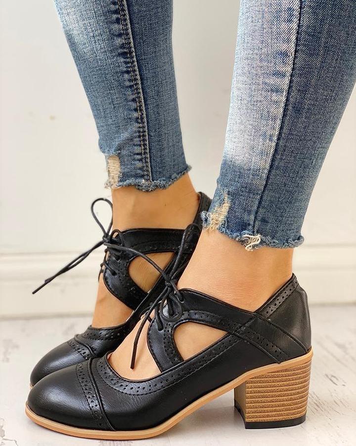 Gray heeled lace-up T-strap dress shoes for women, a sophisticated choice for formal wear