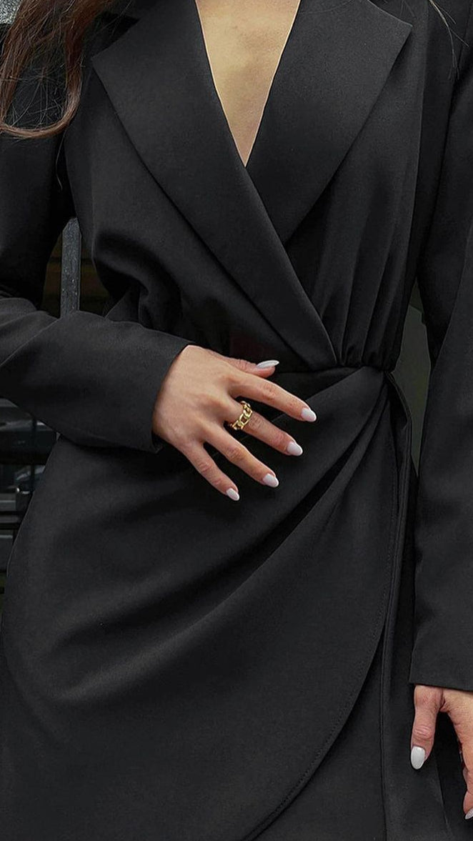 Casual women's black long sleeve mini dress, a versatile and stylish choice for day or night