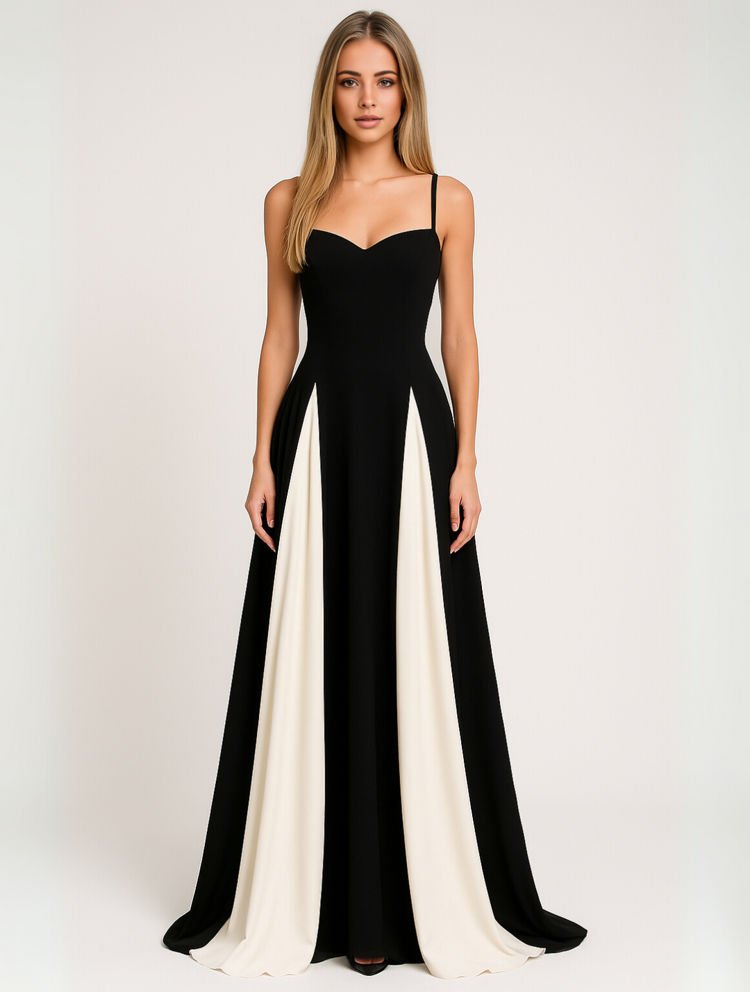 Elegant black maxi dress for women, perfect formal wear for wedding guests and evening events