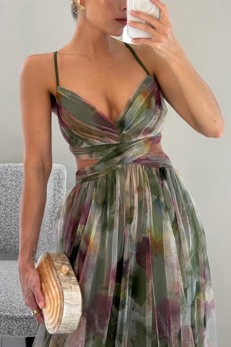 Sophisticated women's V-neck floral wrap maxi dress, a stylish choice for wedding guests or parties.
