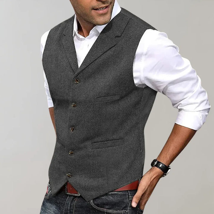 Men's business suit vest in a classic design, perfect for office wear & professional formal looks. Tailored elegance.