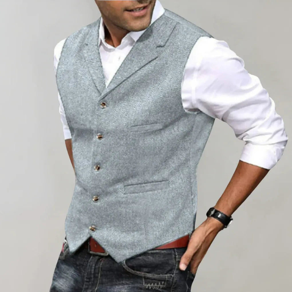 Versatile men's elegant suit vest for weddings, business, or smart casual outfits. A refined, tailored formal wear essential.