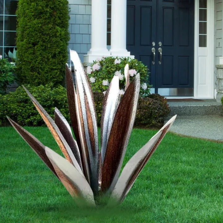 Durable metal agave yard art, ideal outdoor ornament & unique patio accent.