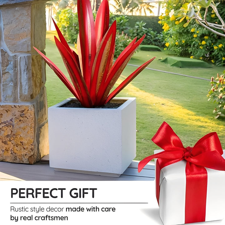 Stylish metal agave plant sculpture, ideal yard art & unique gift for home accents.