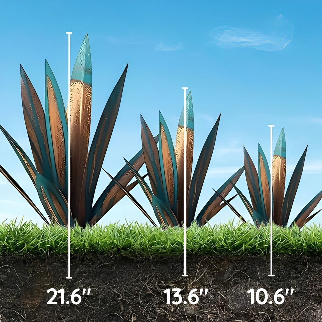 Unique TavvitaImp008 metal agave garden sculpture, great for patio or home.