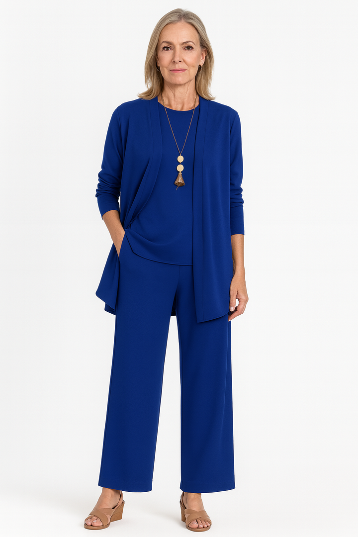 Professional women's 3-piece suit set. Elegant and smart for business casual office wear.