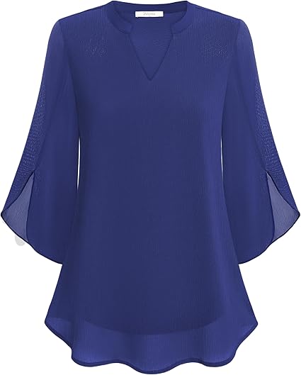 Elegant bell sleeve top for women, with a chic V-neck design, suitable for any occasion.