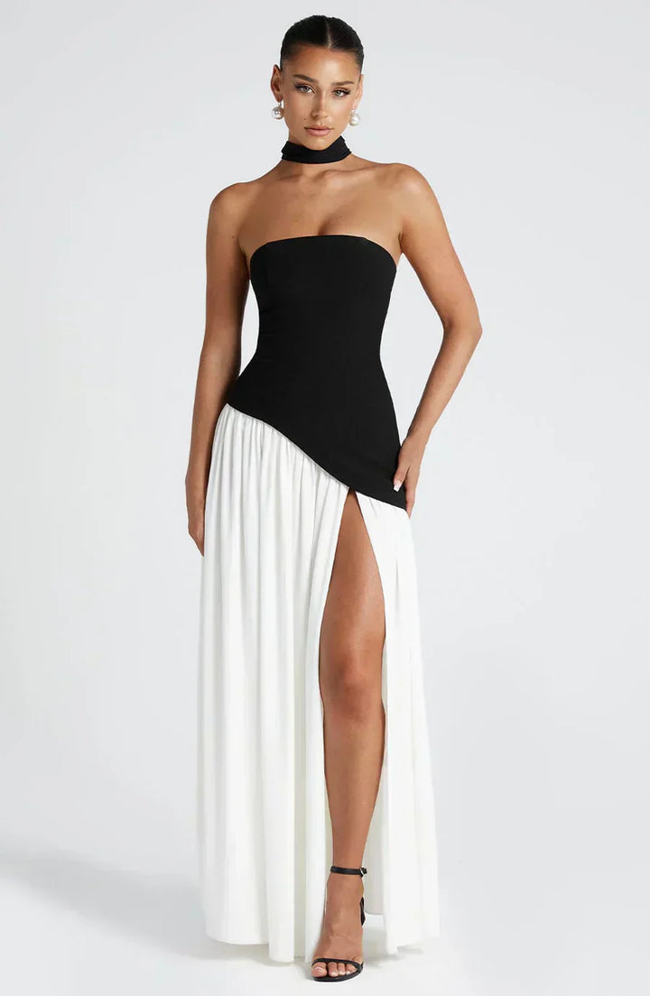 Stylish green asymmetric maxi dress for women, elegant evening wear, perfect for wedding guests, long length.