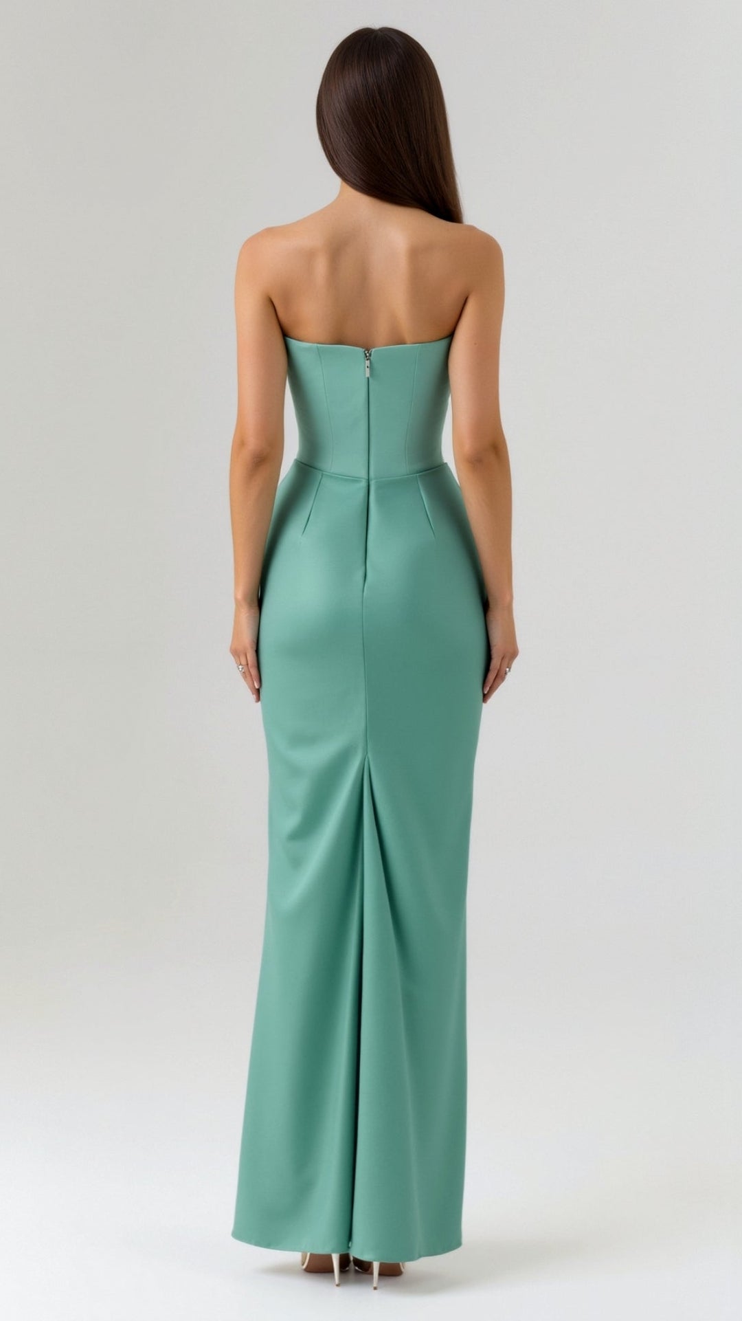 Women's formal column maxi dress with a high slit, adding a touch of allure for events