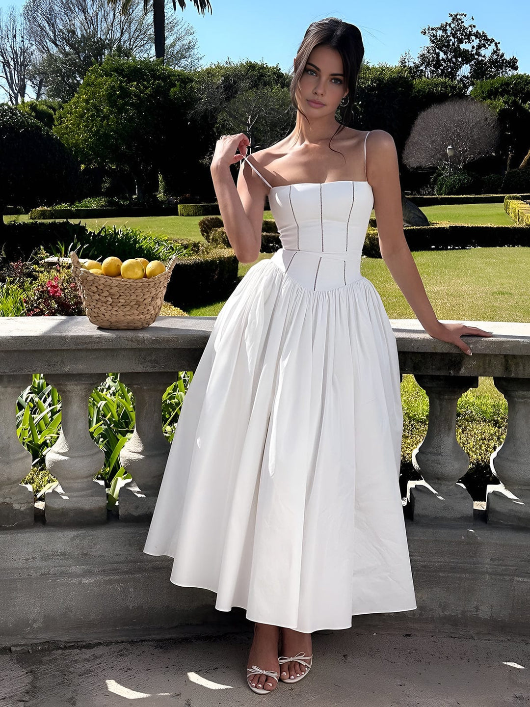 Stylish women's cocktail dress, a corset midi design ideal for evening events and special occasions
