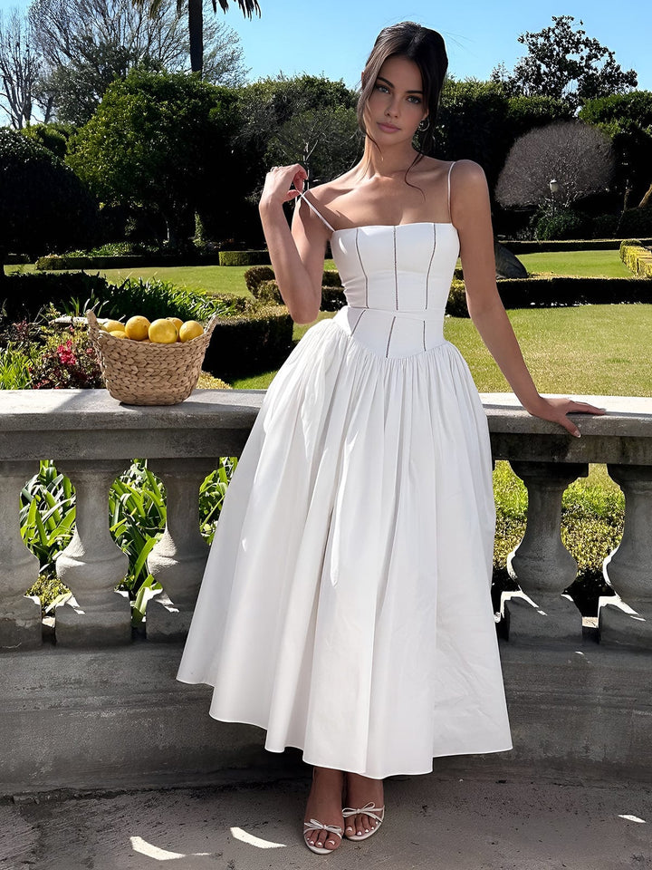 Stylish women's cocktail dress, a corset midi design ideal for evening events and special occasions