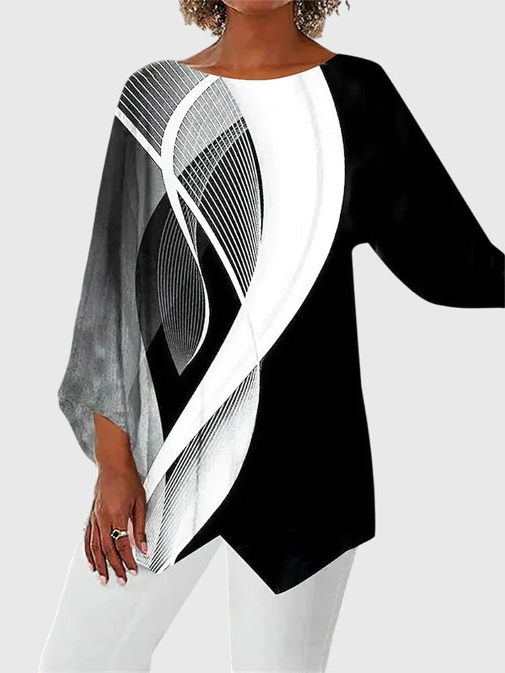 Women's elegant crew neck shirt in a comfortable, versatile design. Effortless style for work, casual, or everyday fashion.