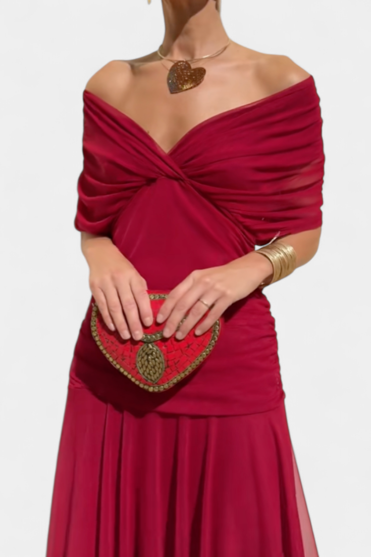 Flowy sleeve detail of a women's elegant floral maxi dress, adding a touch of grace to this summer fashion.