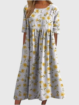 Chic versatile women's dress. Elegant, flowy, and flattering for comfortable casual or dressy wear.