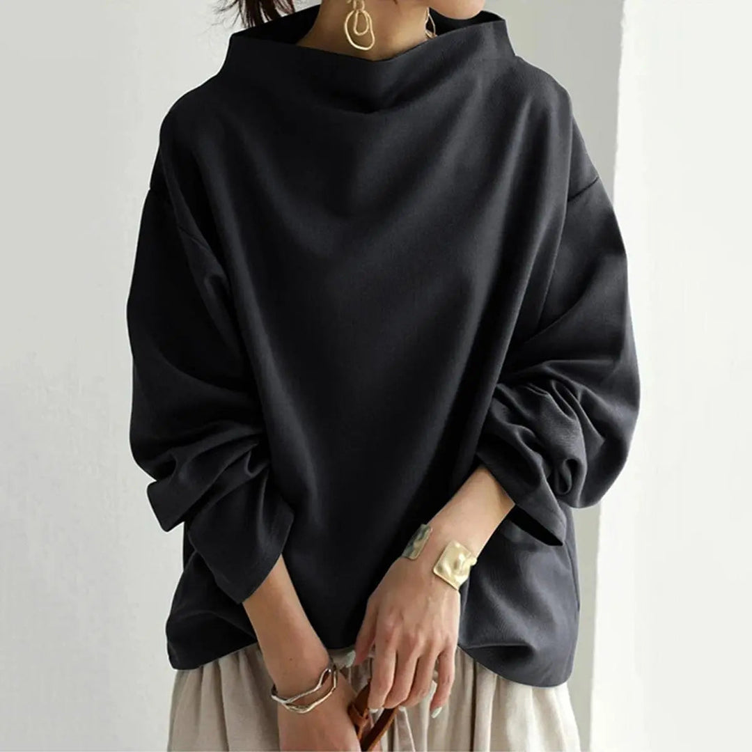 Versatile women's high-neck top for casual or formal wear, a chic all-season wardrobe staple.