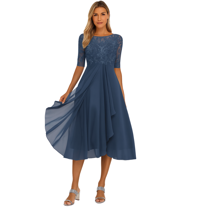Elegant women's midi dress for special occasions, featuring a flattering fit and sophisticated design, perfect for evening parties.
