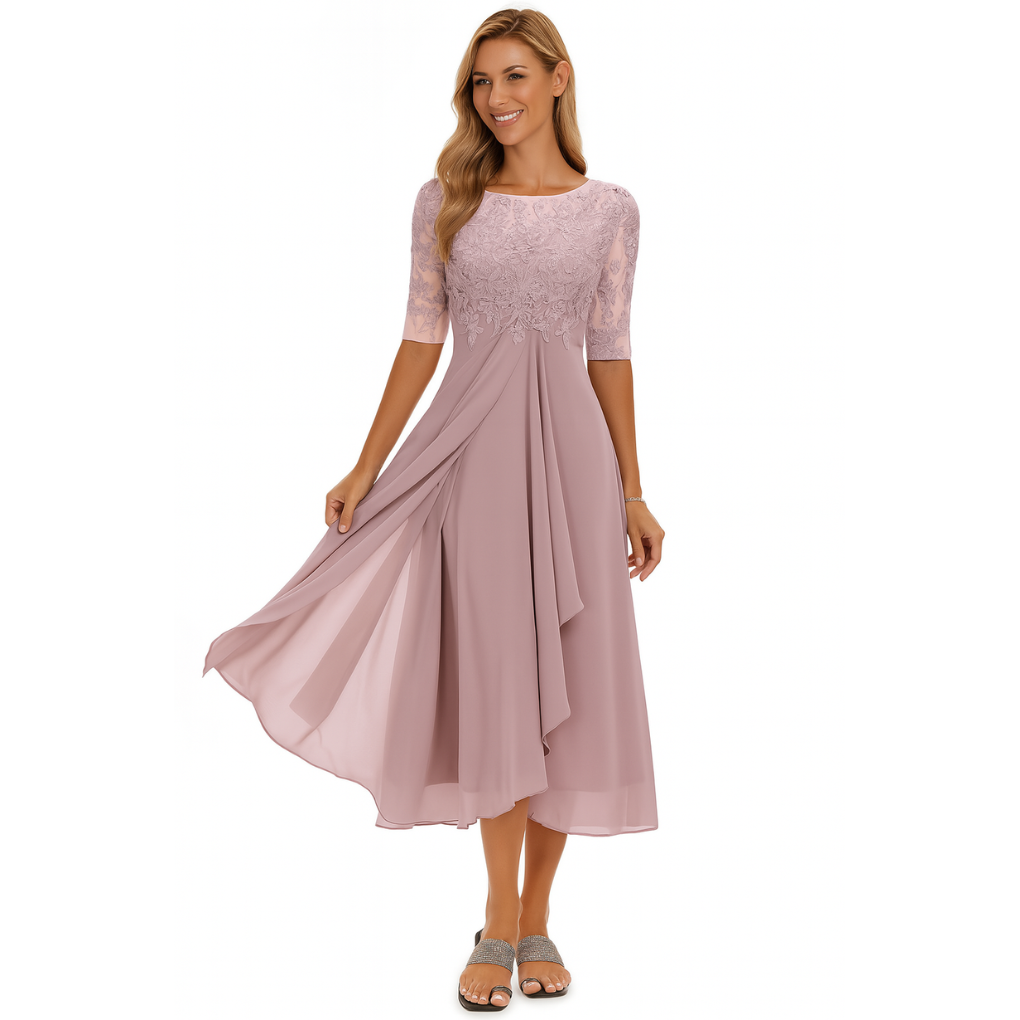 Chic women's midi dress for special occasions. Elegant evening wear with a flattering fit, suitable for formal events.