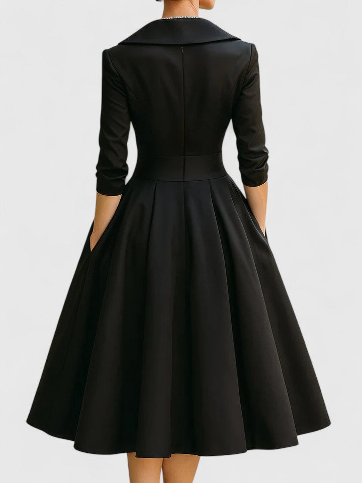 Beautiful women's elegant midi dress, suitable for special occasions, cocktail parties & evening wear.
