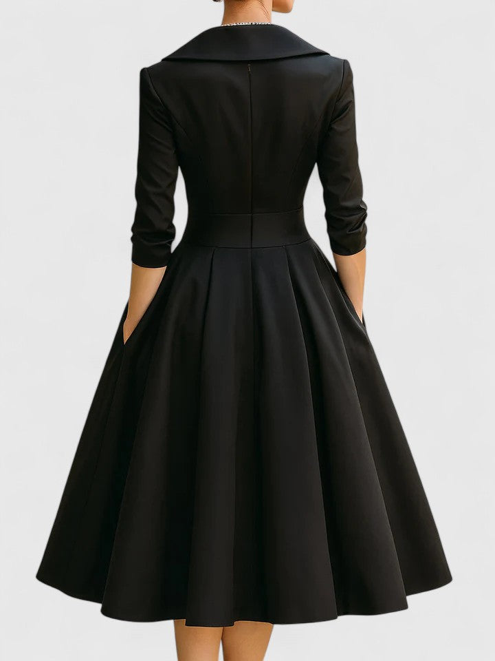 Flattering women's midi dress, a versatile and elegant choice for parties, evening wear, and classic style.