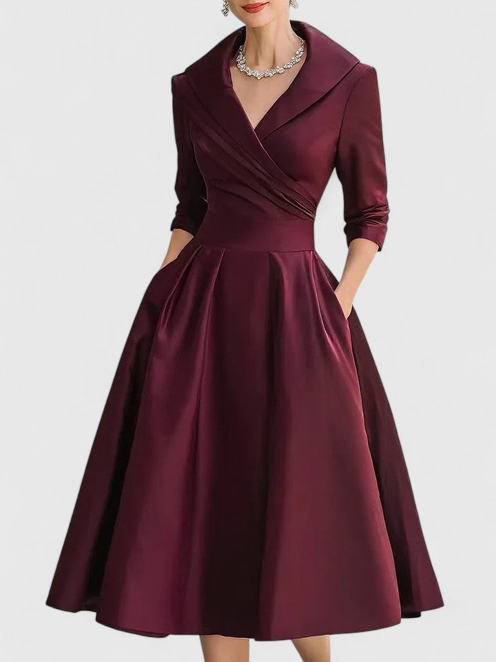 Sophisticated women's midi dress with classic style. Elegant for versatile wear, parties, and evening fashion.