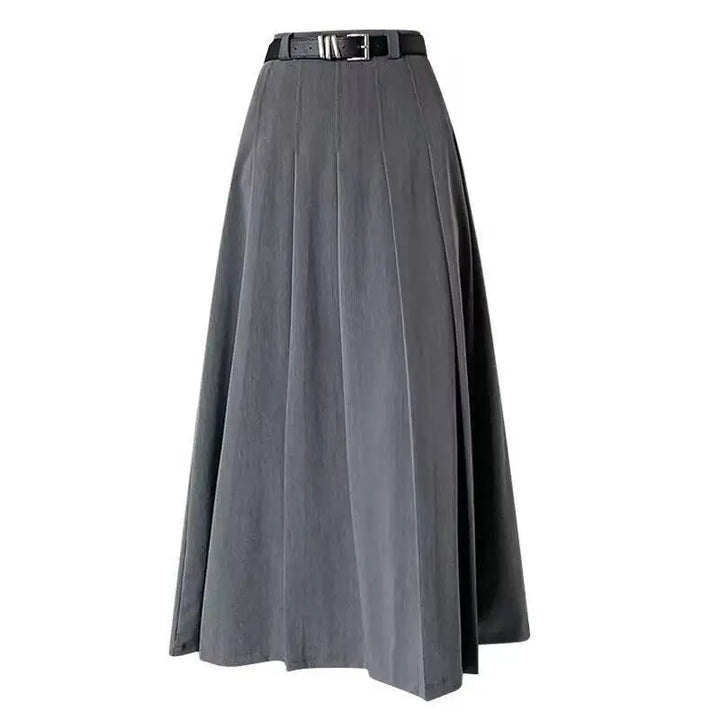 Chic women's A-line pleated midi skirt, a classic style essential for modern, elegant fashion.
