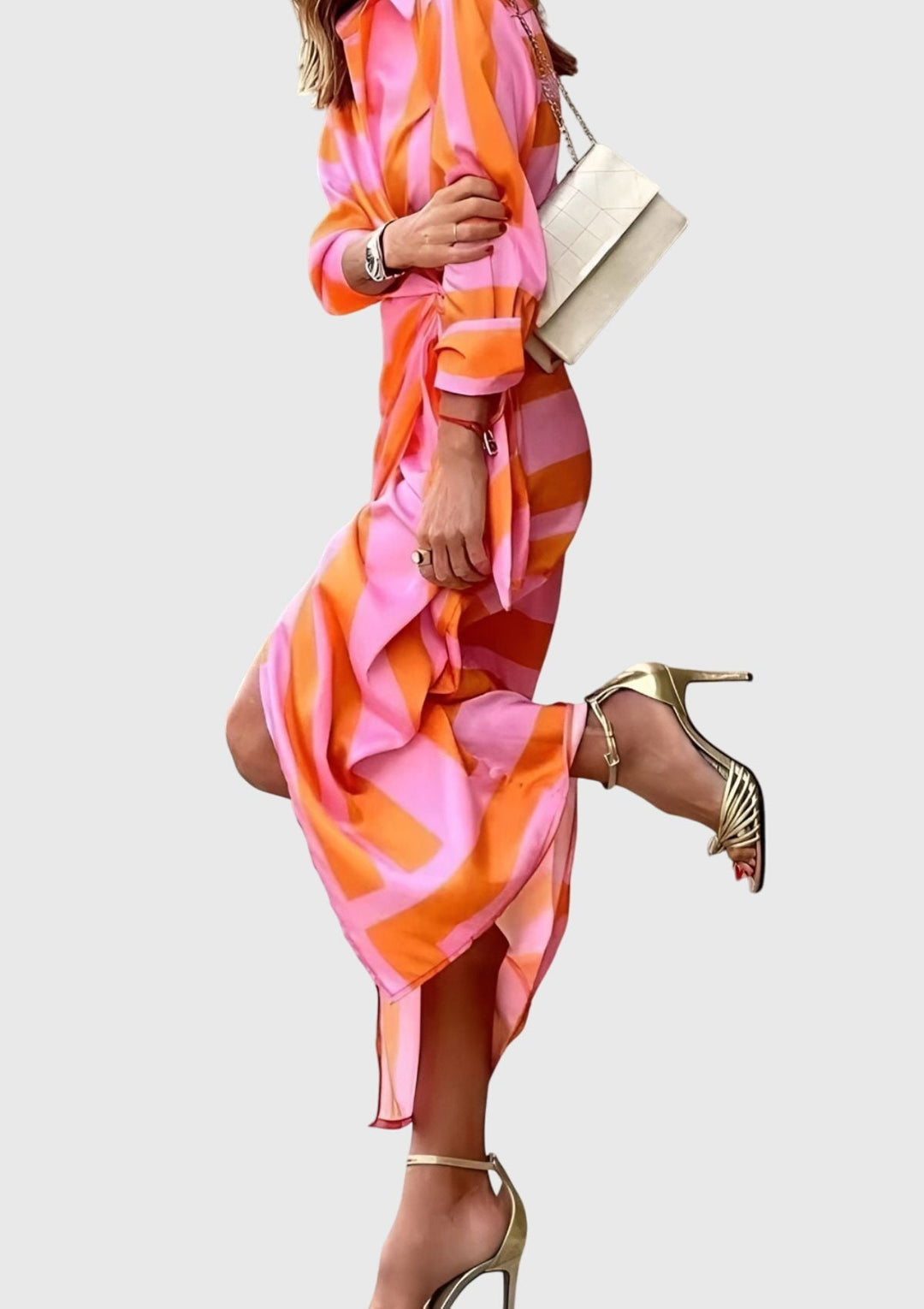 Stylish women's summer wrap dress, printed design for elegant & comfortable fashion.