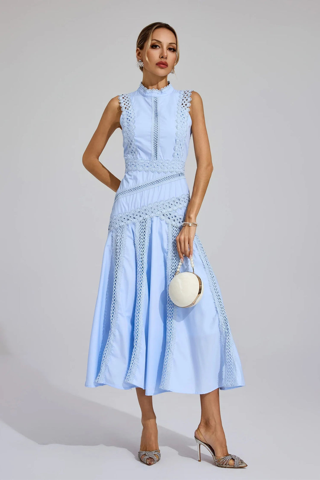 Stylish women's sleeveless midi dress, ideal for summer casual wear, elegant parties, or special occasions.