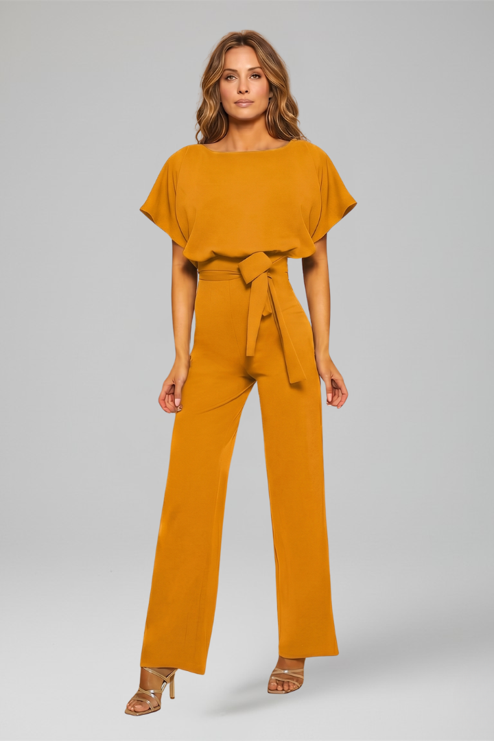 Pull-on women's sleeveless wide leg jumpsuit, offering an elegant, chic, and comfortable look for any occasion.