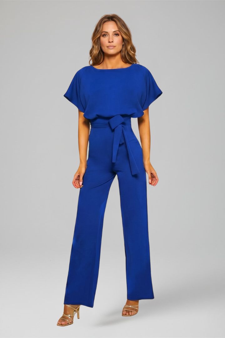 Women's comfortable sleeveless wide leg jumpsuit with an elegant design, versatile for both casual & dressy.