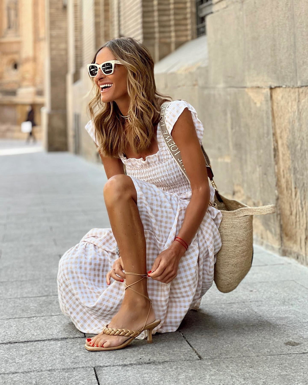 Versatile women's square neck ruffle sleeve maxi dress. Elegant yet casual, with a comfortable flowy fit.