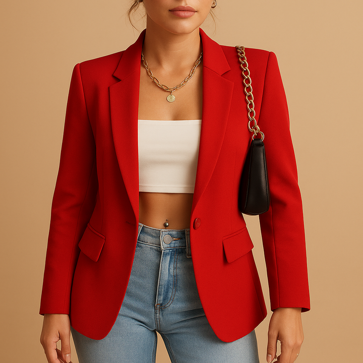 Smart women's tailored blazer, a professional and chic jacket for office, business attire, and elegant everyday fashion.
