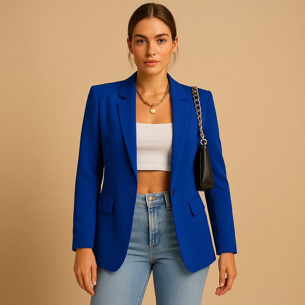 Professional women's blazer, a stylish and comfortable tailored jacket for modern office and business casual clothing.