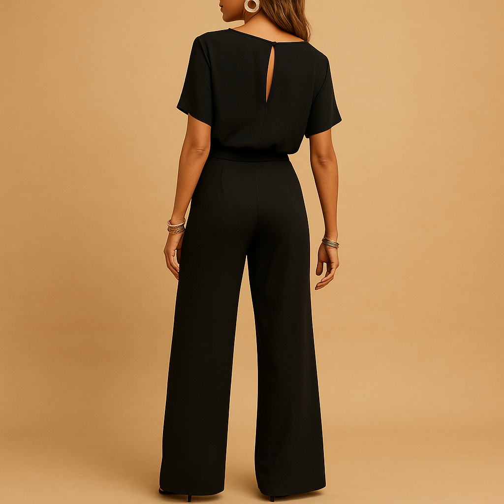 Formal women's jumpsuit: a chic tailored design with elegant flowy sleeves, ideal for special occasions.
