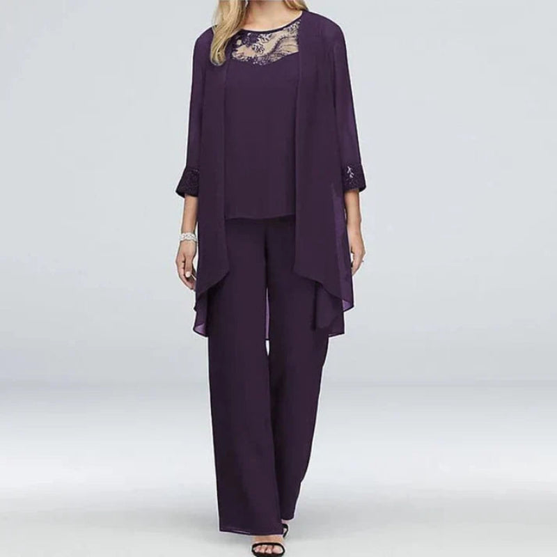 Business casual women's three-piece set, perfect for spring fashion, showcasing a stylish and versatile outfit.