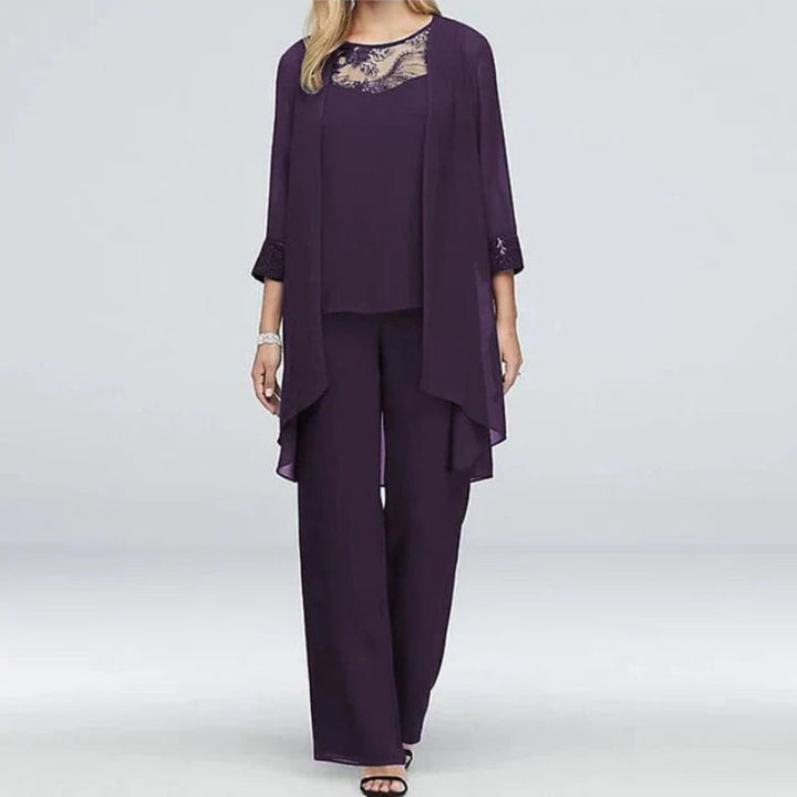 Business casual women's three-piece set, perfect for spring fashion, showcasing a stylish and versatile outfit.