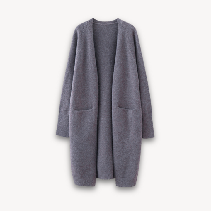 Ella one size longline cardigan with pockets, open-front lightweight knit ideal for spring layering and everyday casualwear
