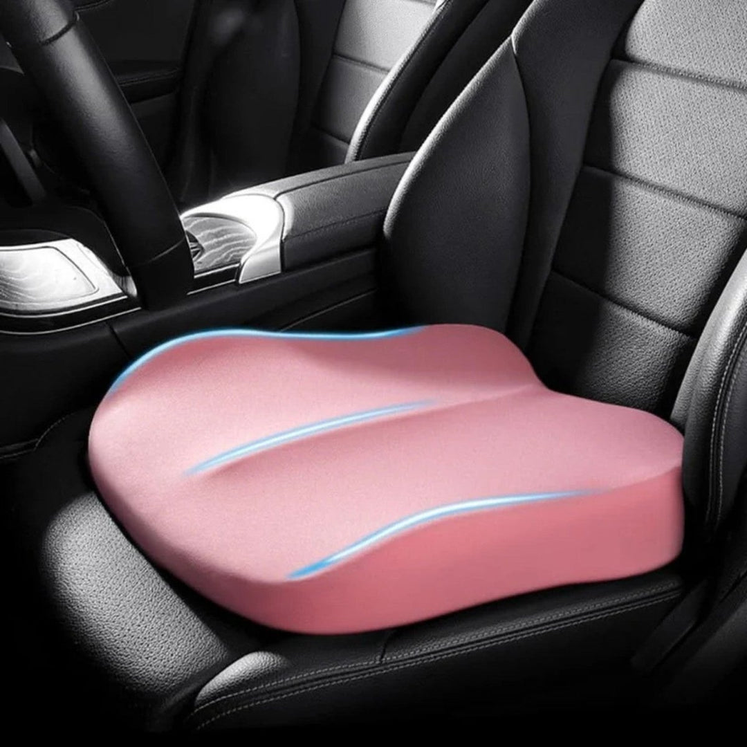 Non-slip ergonomic car seat cushion providing superior comfort and posture support for improved driving experience.