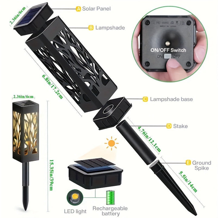 Eco-friendly LED solar lights, 8-pack, with motion sensors for sustainable garden and driveway lighting.