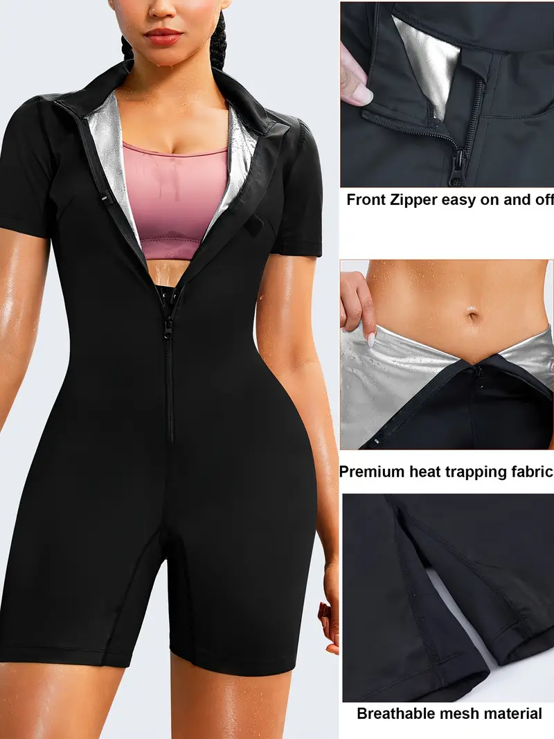 Sportswear women's full body shaper sauna suit, ideal for active workouts, detox support, and calorie burn.