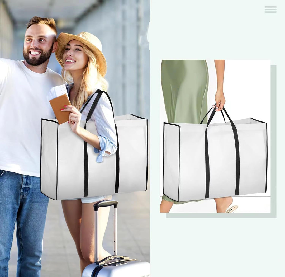 White wedding dress storage bag, full-length, protects delicate bridal gowns from dust & wrinkles.