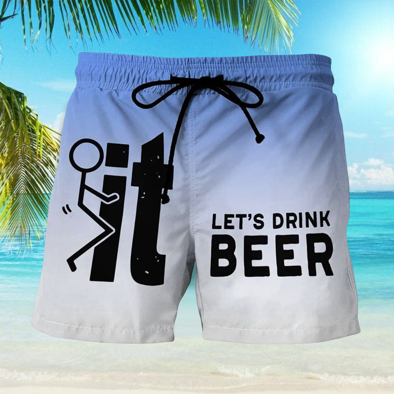 Quick-dry men's Hawaii swim shorts, perfect for beach, pool, or vacation.