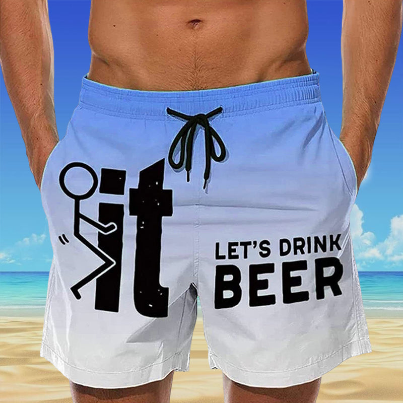 Comfortable men's Hawaii swim shorts, quick-dry fabric, elastic waist for a great fit.