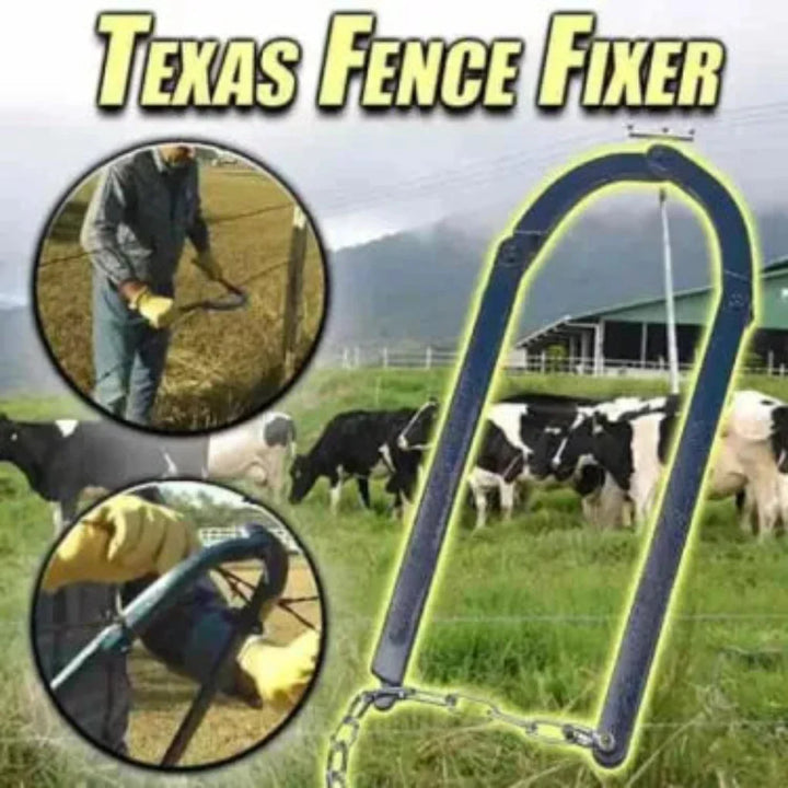 Heavy-duty fence repair tool & wire stretcher for sagging farm fences. Durable metal tensioner for agriculture.